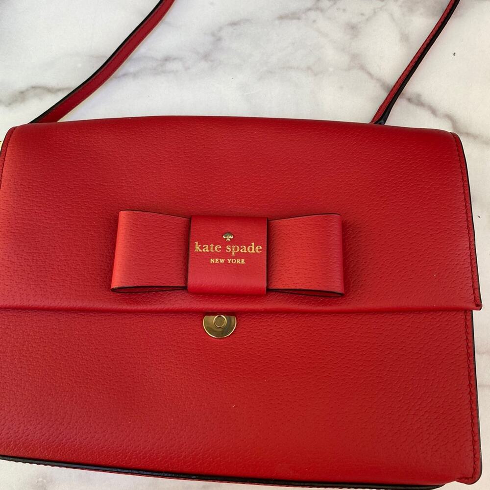 Kate Spade Robinson Street Zambia Leather Red Carpet Crossbody Bag NEW - Picture 3 of 12